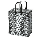 KNALLA Bag, black/white, 40x25x47 cm/47 l