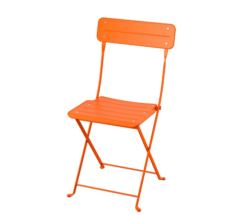 SUNDSÖ foldable chair , bright orange, without cushion