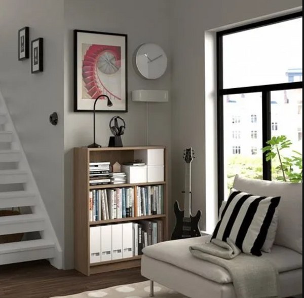 BILLY bookcase, oak effect, 80x28x106 cm