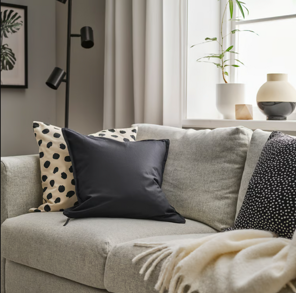 GURLI Cushion cover, black, 50x50 cm
