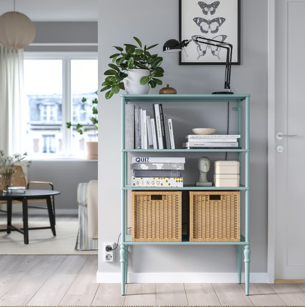 SÅGMÄSTARE Shelving unit, light grey-blue, 83x36x128 cm
