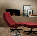 HAVBERG Swivel easy chair, Lejde red-brown