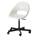 LOBERGET / MALSKÄR Swivel chair, white/black