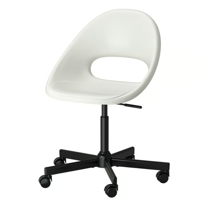 LOBERGET / MALSKÄR Swivel chair, white/black