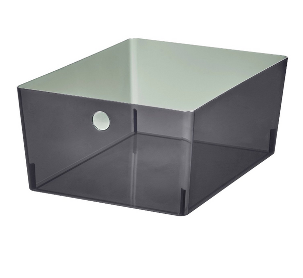 KUGGIS Container, black transparent box, 26x35x15 cm.
