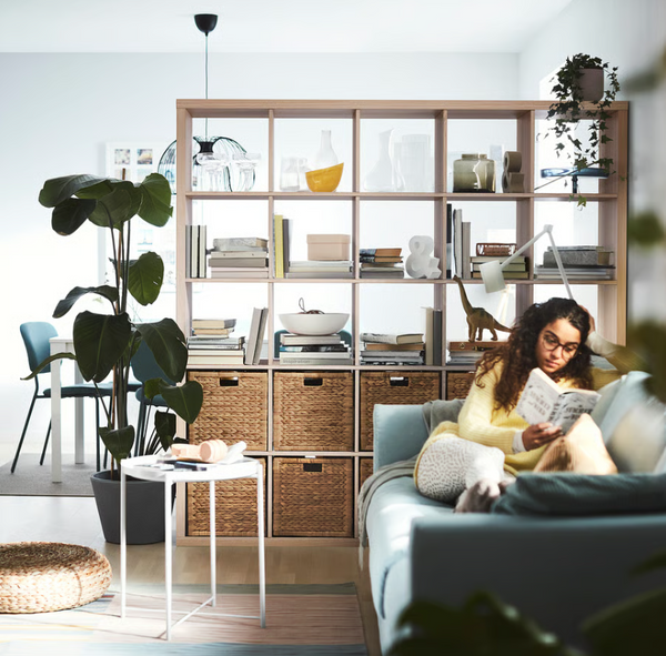 KALLAX Shelving unit, white stained oak effect, 182x182 cm