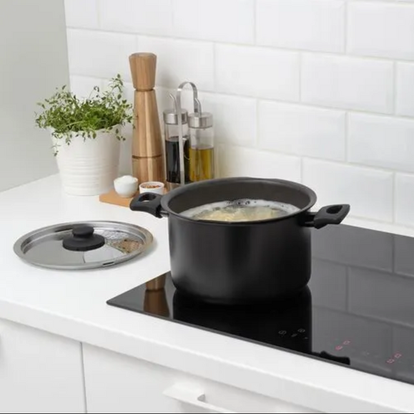 HEMLAGAD cookware set, black, 6 piece