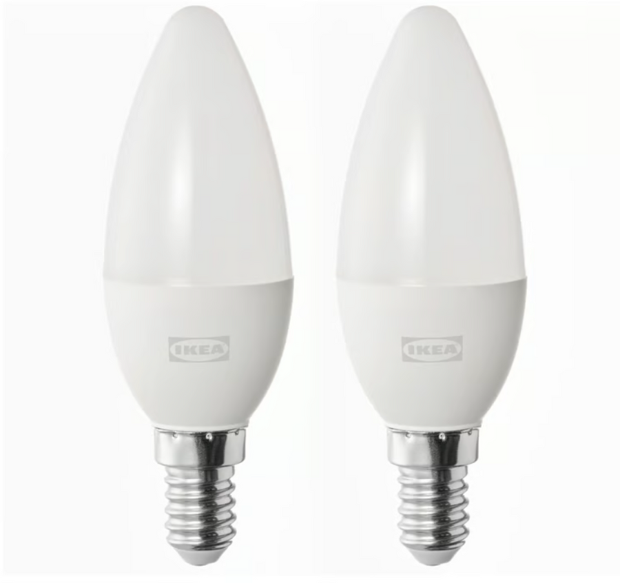 SOLHETTA LED bulb E14 470 lumen, chandelier/opal white