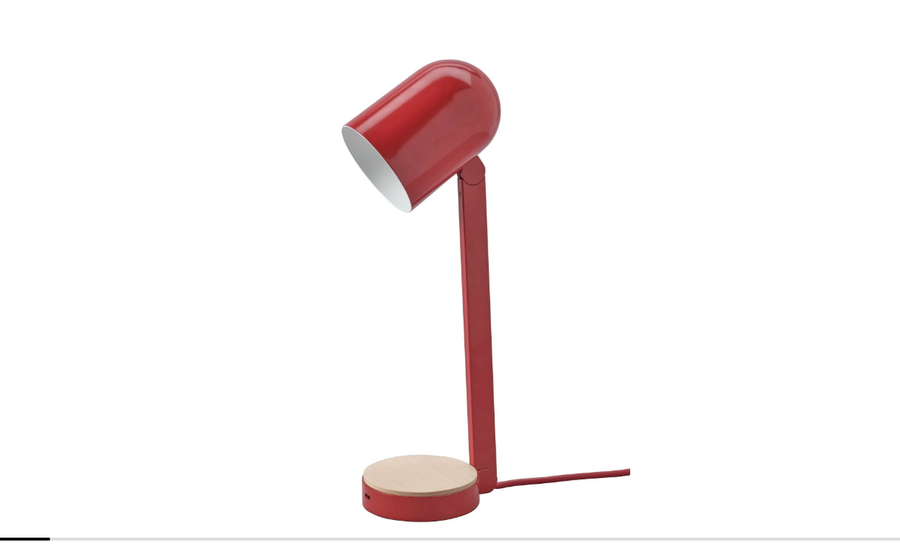 ENSMÄRKE table lamp , red, 34 cm
