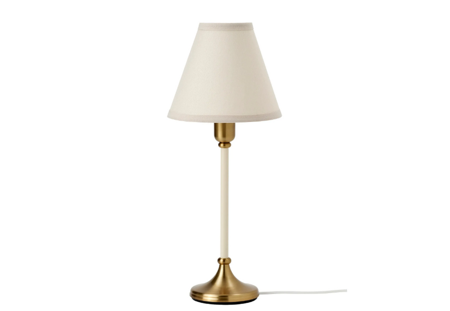 FLYGHÖJD lampshade, brass-beige, 54 cm