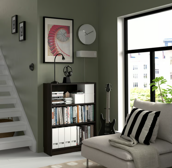 BILLY Bookcase, dark brown oak effect, 80x28x106 cm