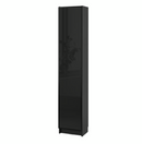 BILLY / HÖGBO Bookcase combination w glass doors, black oak effect/black, 40x30x202 cm
