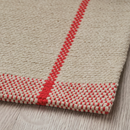 RIDSTIG Rug, flatwoven, off-white/red, 170x240 cm