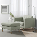LANDSKRONA armchair, Gunnared light green / LANDSKRONA leg wood 15 cm