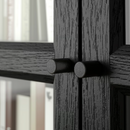 BILLY Bookcase, black oak effect, 80x28x202 cm / OXBERG Glass door, black oak effect, 40x192 cm