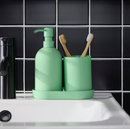 GANSJÖN 3-piece bathroom set, light green