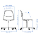 ÖRFJÄLL Chair frame, swivel, white / ÖRFJÄLL Seat shell, white-Vissle green
