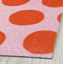 KÖRFÄLTSPIL Door mat, pink orange/circle pattern, 40x60 cm