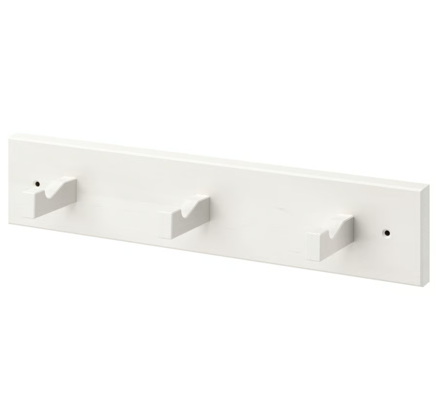 KUBBIS Rack with 3 hooks, white