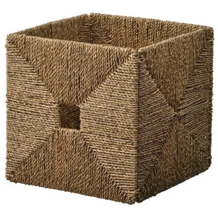 KNIPSA basket , seagrass, 32x33x32 cm