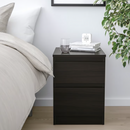 KULLEN Chest of 2 drawers, black-brown, 35x49 cm