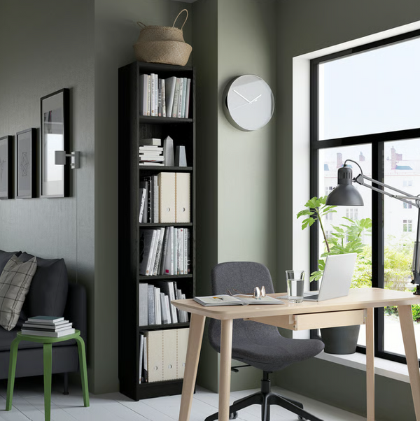 BILLY Bookcase, black oak effect, 40x28x202 cm