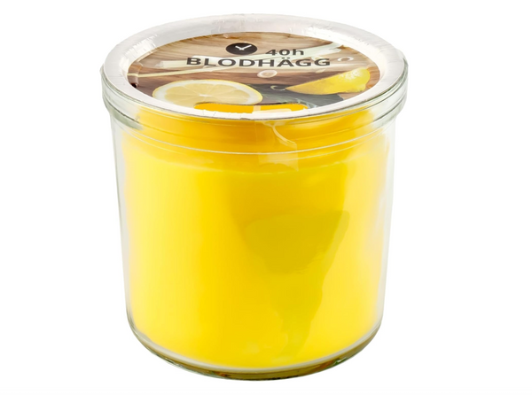 BLODHAGG Scented Candles in Glass Jars, Lemon and Lemongrass Yellow
