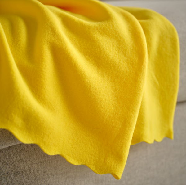DAGGKÅPOR Throw, bright yellow, 130x170 cm