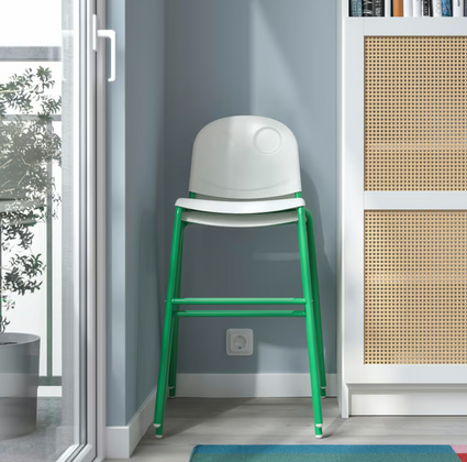 VILDGÅS Junior chair, white/green