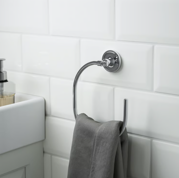 BROFJÄRDEN Towel holder, chrome effect, 21 cm
