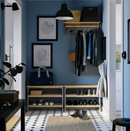 KALLSÖ Bench with shoe storage, grey, 80x38x56 cm