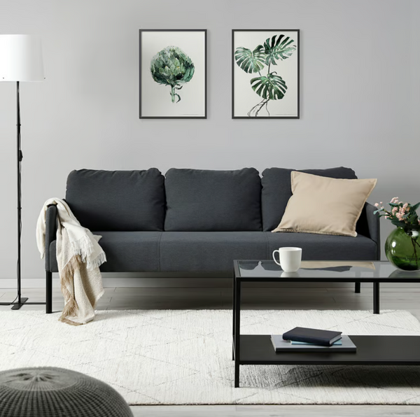 GLOSTAD 3-seat sofa, Knisa dark grey