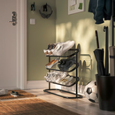 ÄLGANÄS Shoe rack, black, 76x24x59 cm