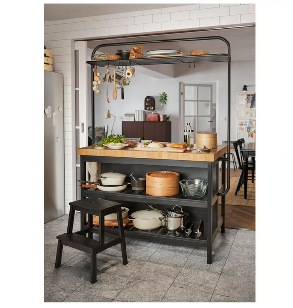 BEKVÄM Step stool, black, 50 cm