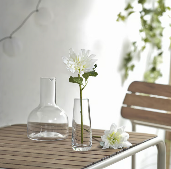 SMYCKA Artificial flower, in/outdoor/Dahlia white, 30 cm