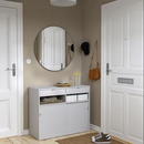 SPIKSMED sliding door-cabinet , light grey, 97x40x79 cm