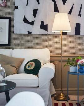 ÅRSTID floor lamp, brass-white