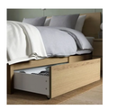MALM bedside drawer, white stained oak veneer, 200 cm, 2 pack