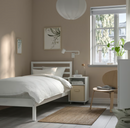 TARVA Bed frame, white stained, 90x200 cm / LURÖY Slatted bed base, 90x200 cm
