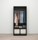 RAKKESTAD Wardrobe with 2 doors, black-brown, 79x176 cm