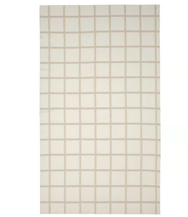 NISSÖGA Tablecloth, beige/white, 57x94 "