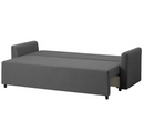 BRISSUND 3-seat sofa-bed, Hakebo dark grey
