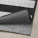 ELSYSTEM Rug, low pile, black/white/stripe, 80x150 cm
