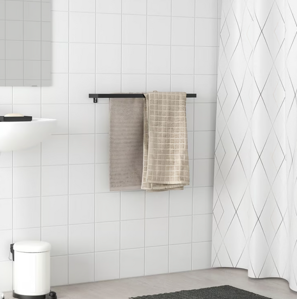 SKOGSVIKEN Towel rail, black, 60 cm