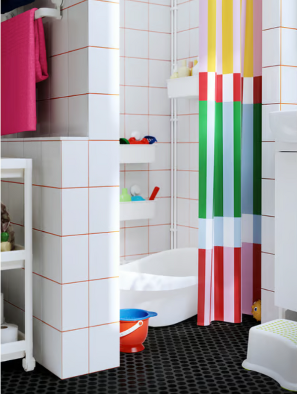 BANJANTRÄD Shower curtain, multicolour, 180x200 cm