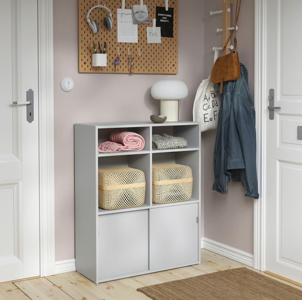SPIKSMED Open shelf unit, light gray,77x96x32 cm