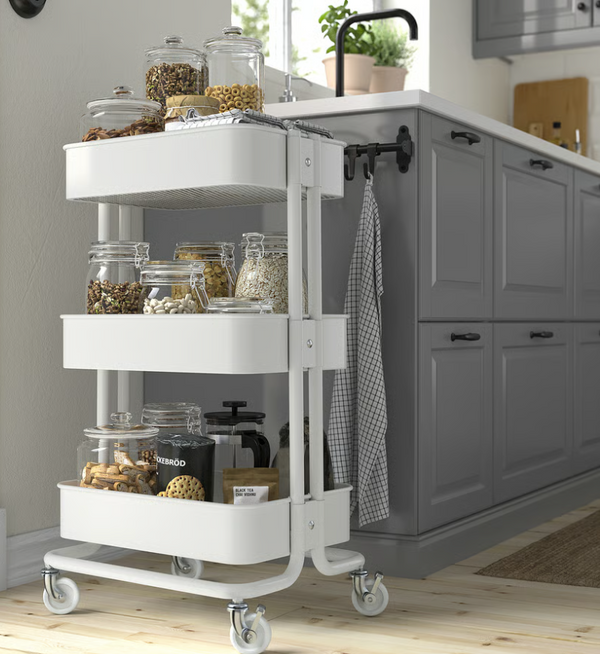 RÅSKOG Trolley, white, 35x45x77 cm