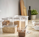 KORALLVIPPA Dry food jar with lid, set of 6, transparent