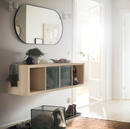 KALLAX Shelving unit, white stained oak effect, 42x147 cm