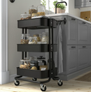 RÅSKOG Trolley, black, 35x45x77 cm